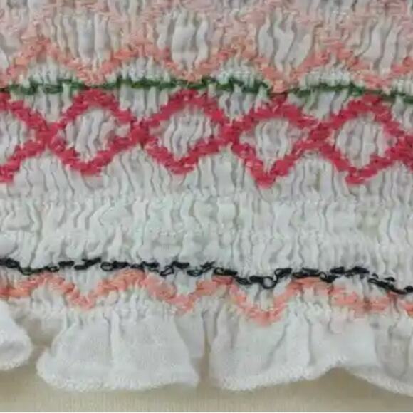 American Eagle EmbroideredSmocked Ruffle TrimCropped Crop Halter Top Size M - Picture 5 of 6